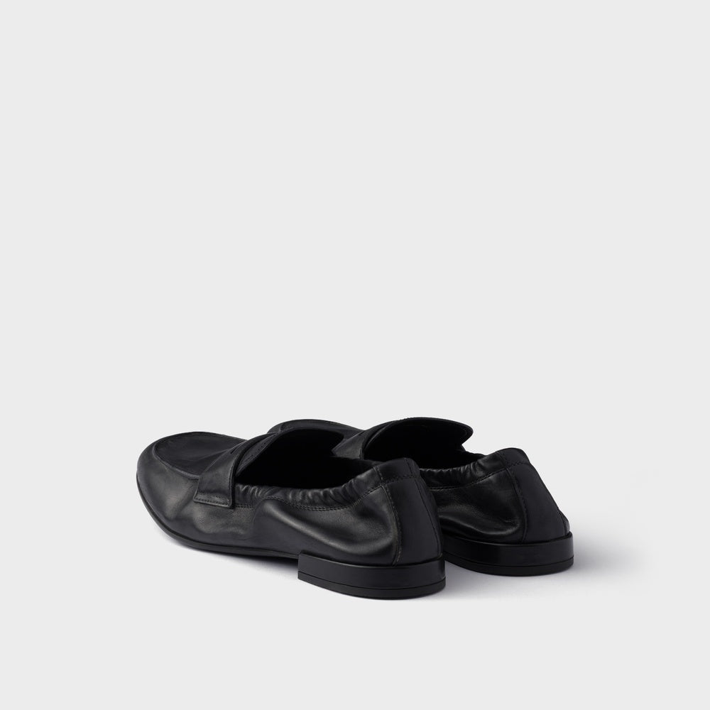 Shuffle antiqued leather loafers