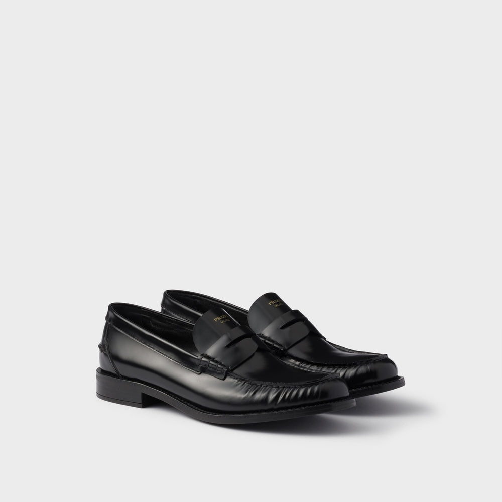 Brushed leather loafers