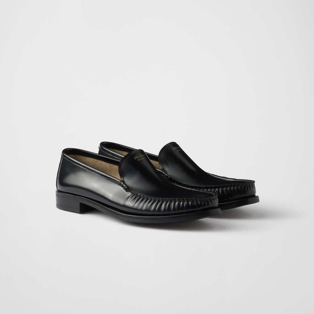 Brushed leather loafers