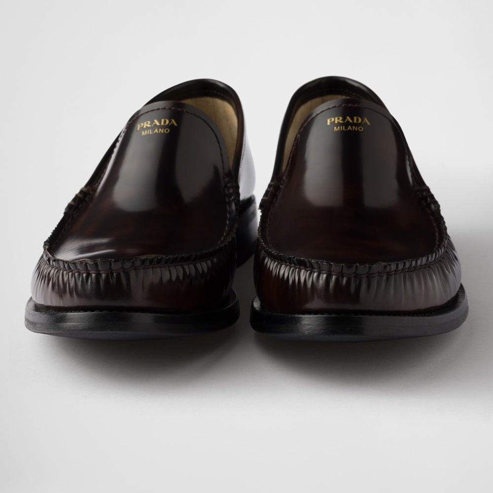 Brushed leather loafers