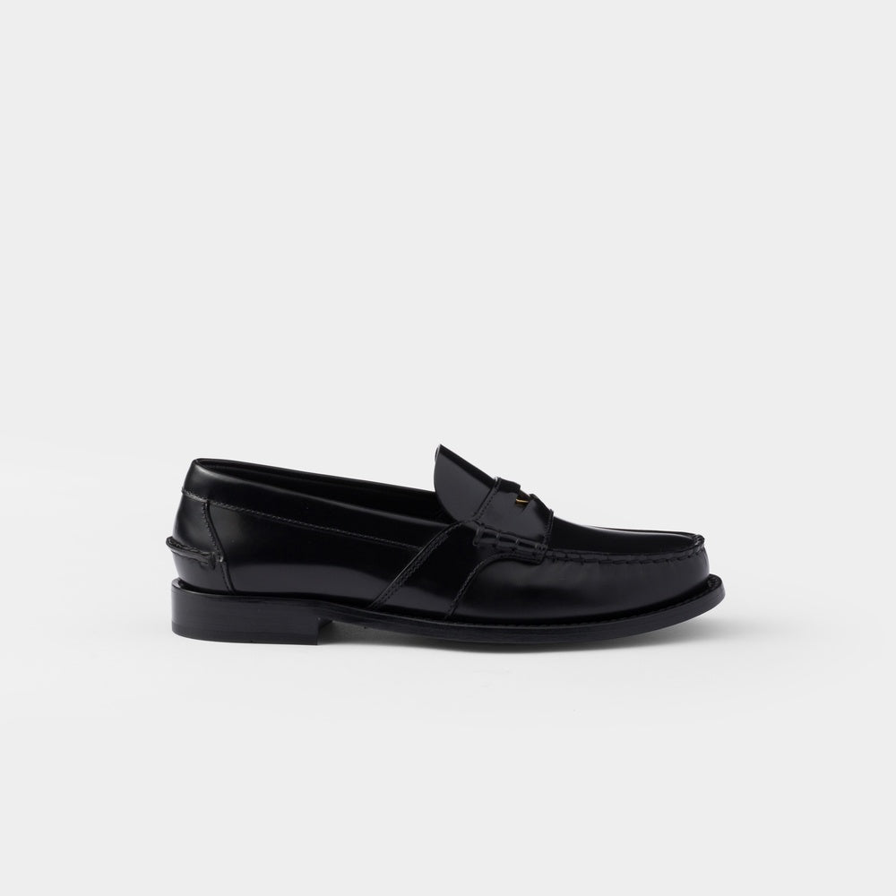 Brushed leather loafers