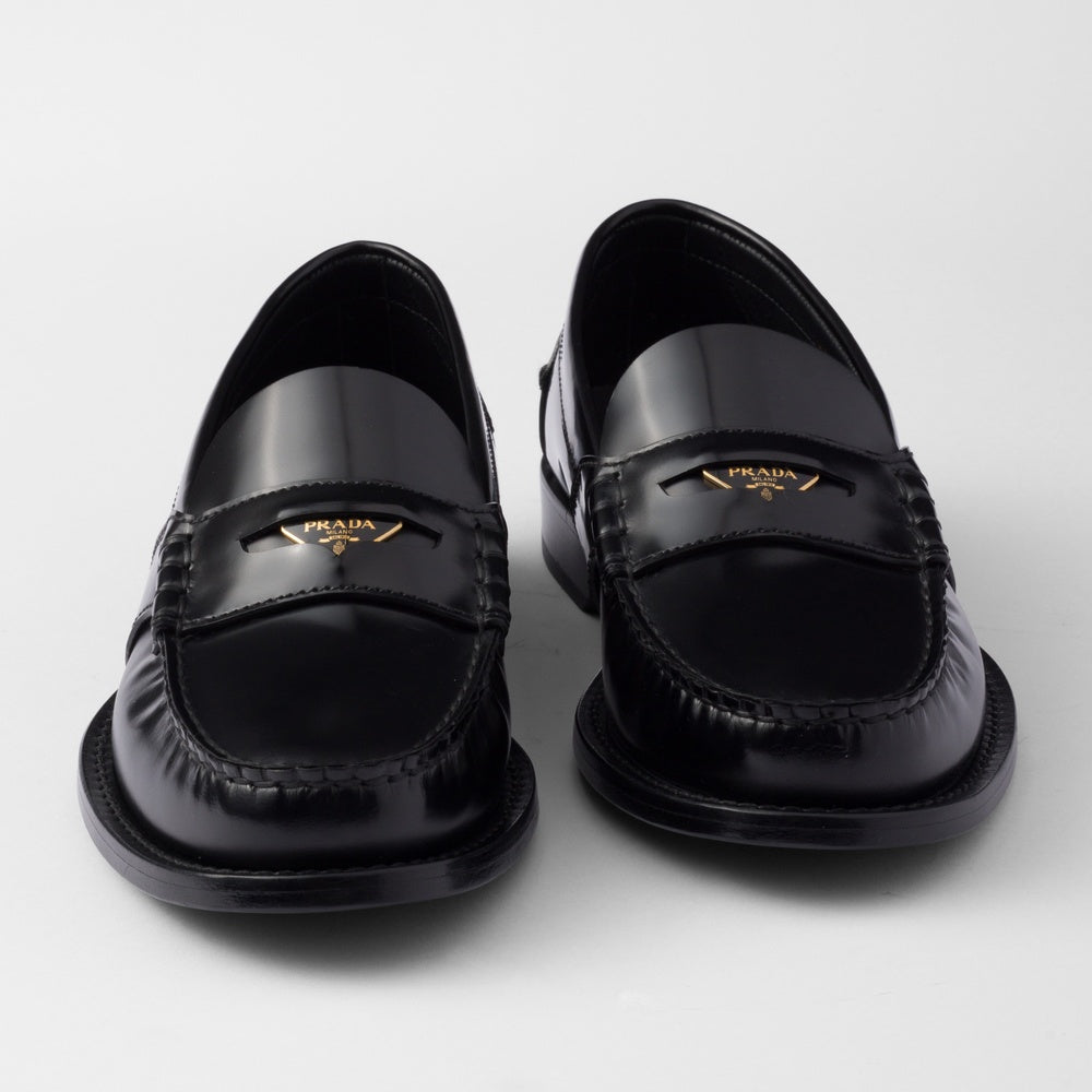 Brushed leather loafers