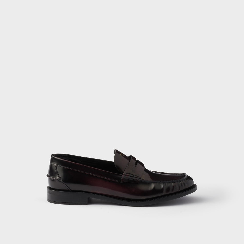 Brushed leather loafers