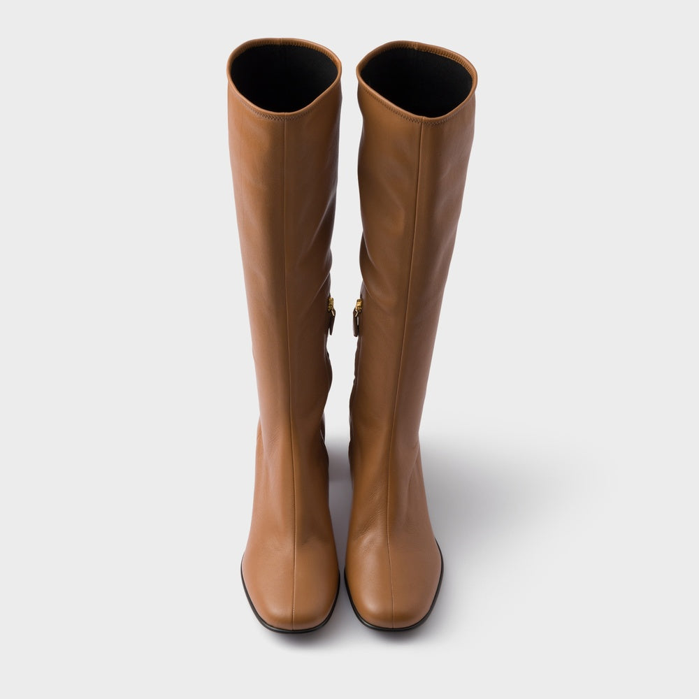 Stretch nappa leather boots