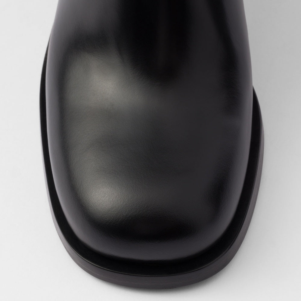 Brushed leather booties