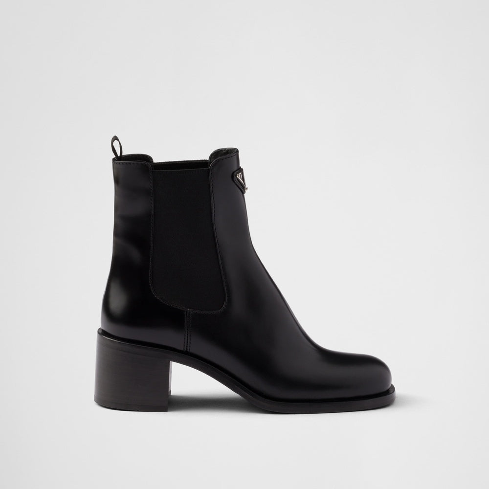 Brushed leather booties