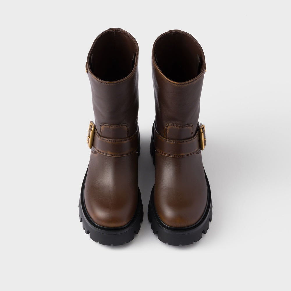 Leather booties