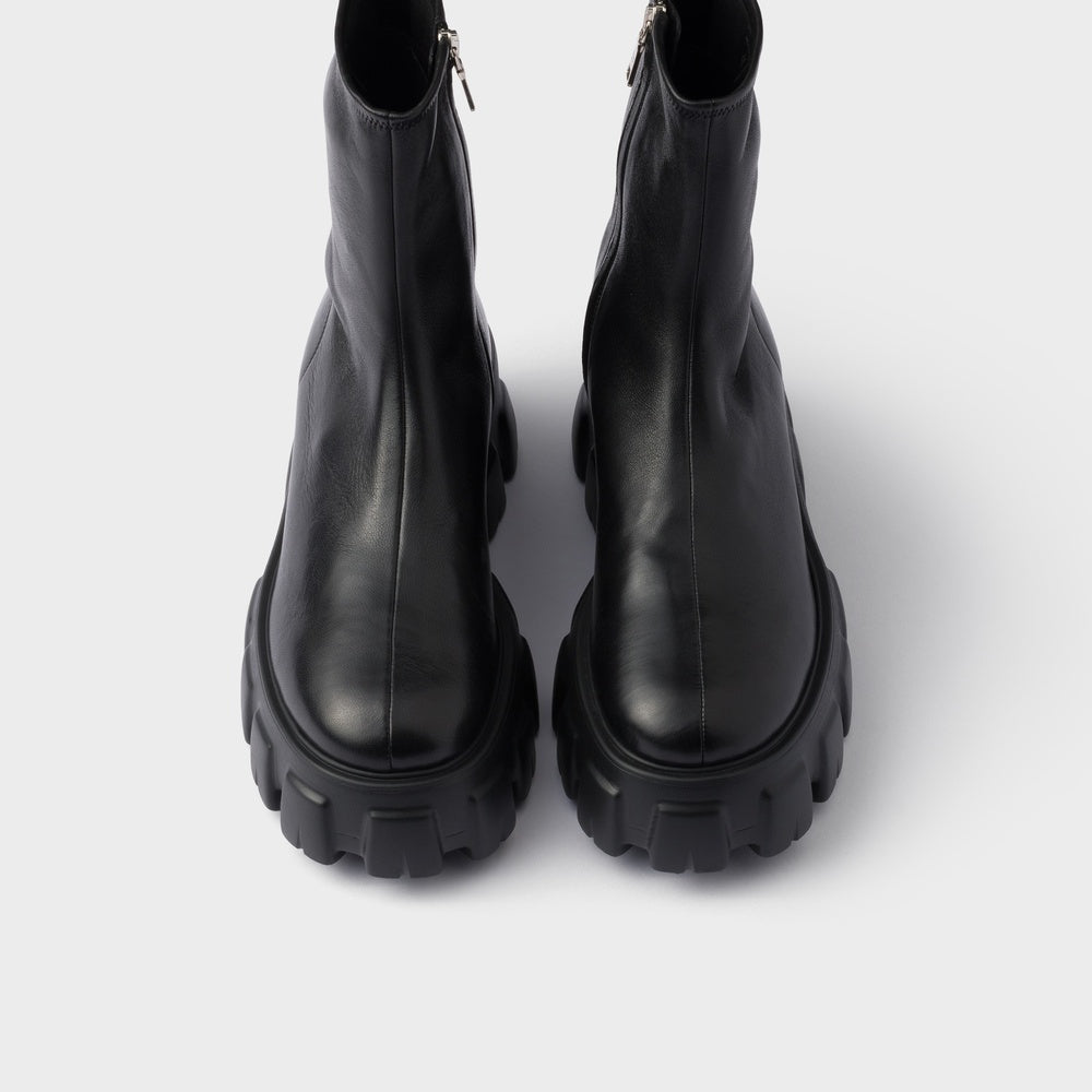 Monolith stretch nappa leather booties