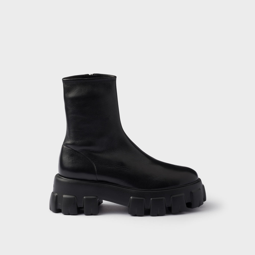 Monolith stretch nappa leather booties