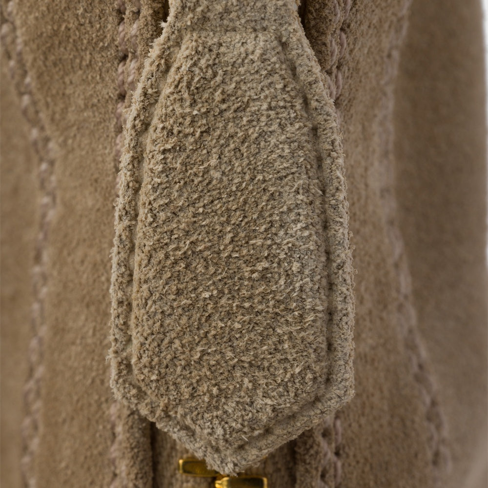 Suede booties with zip