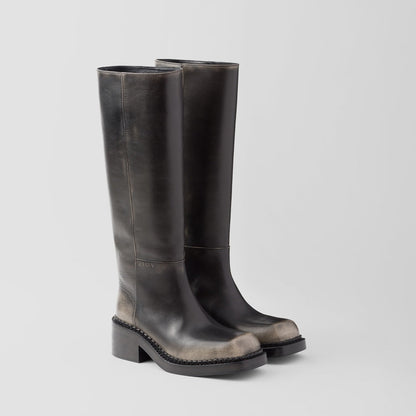 Leather boots