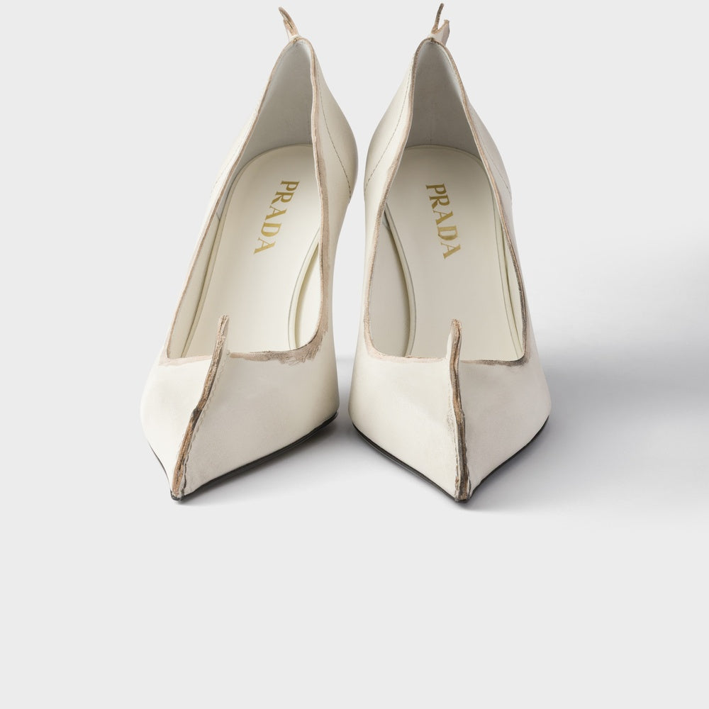 Antiqued leather pumps
