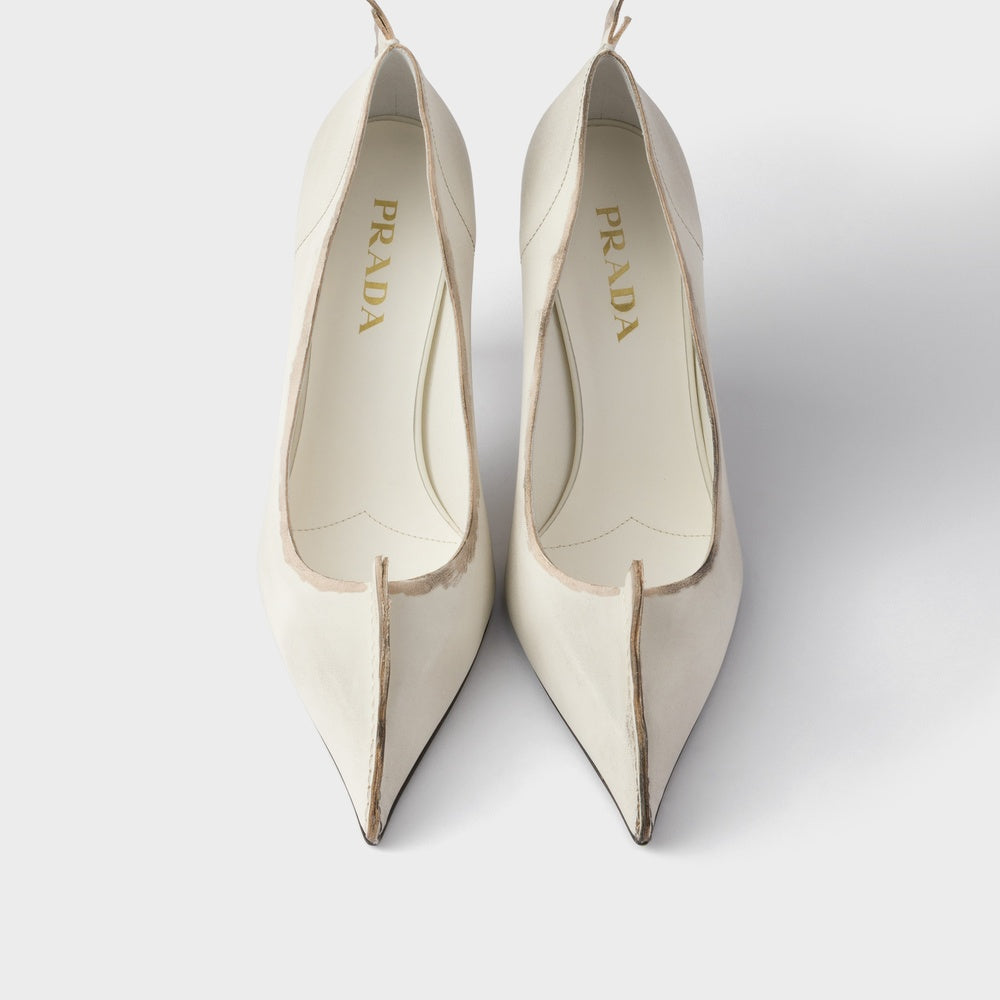 Antiqued leather pumps