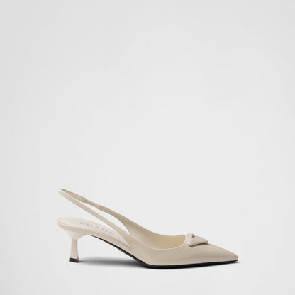 Patent leather slingback pumps