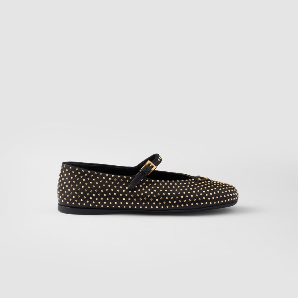 Nappa leather ballerinas with studs