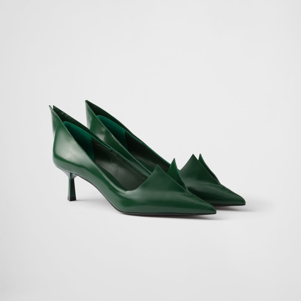 Brushed leather pumps