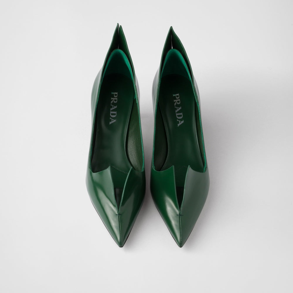 Brushed leather pumps