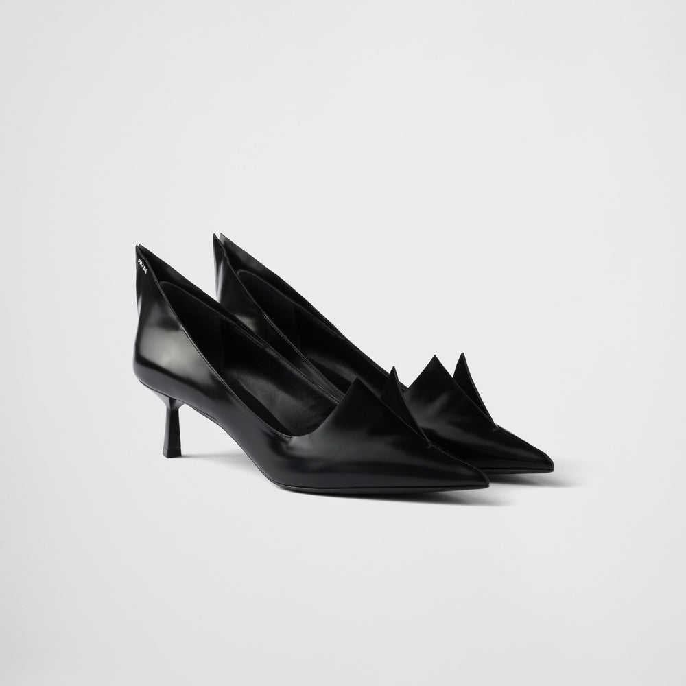 Brushed leather pumps