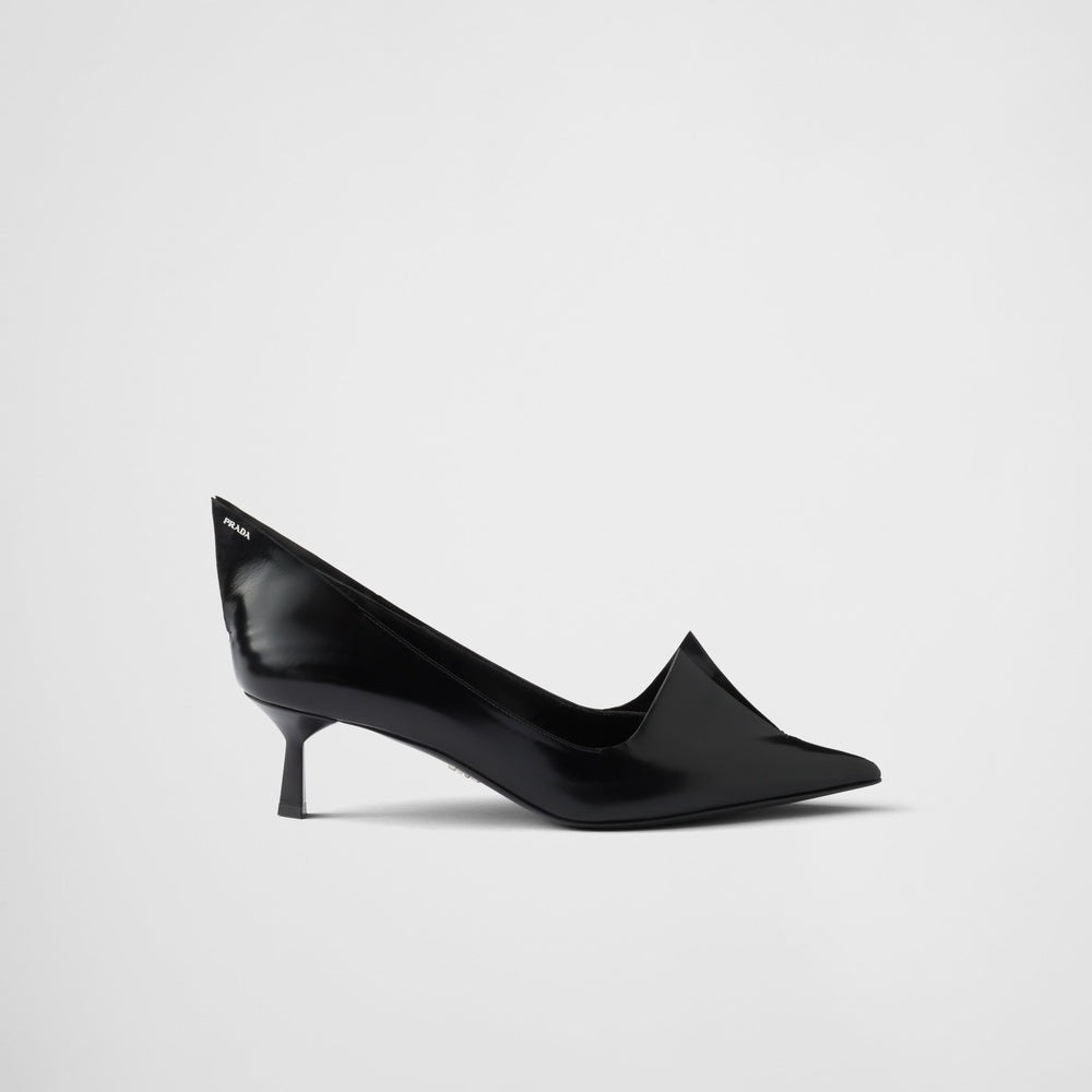 Brushed leather pumps