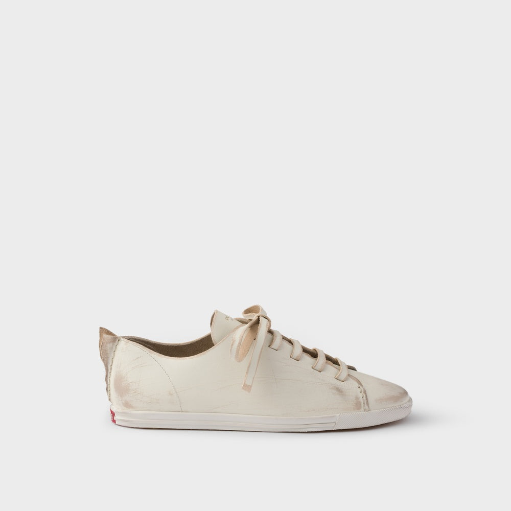 Antiqued leather sneakers