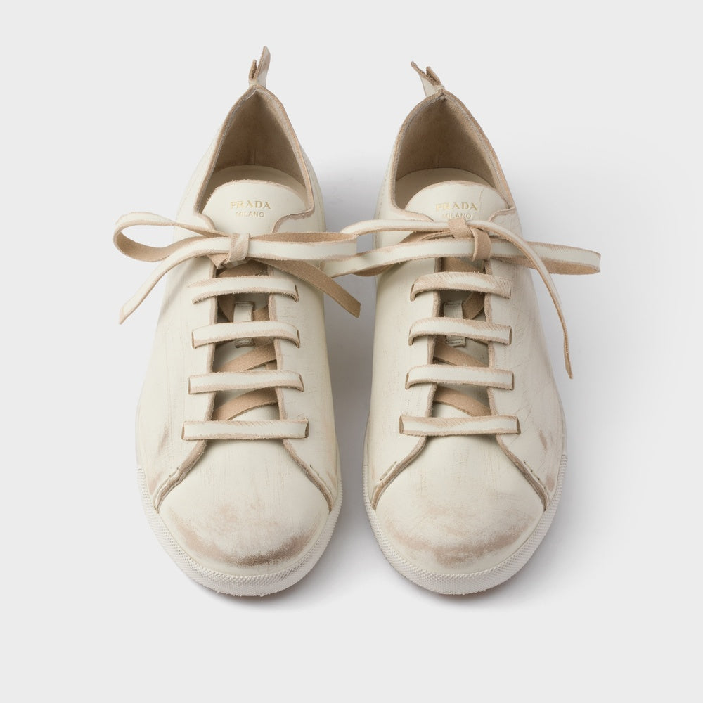 Antiqued leather sneakers