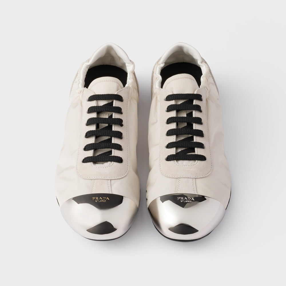 Collapse Re-Nylon and suede sneakers with metal toecap