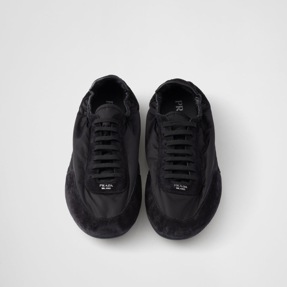 Collapse Re-Nylon and suede sneakers