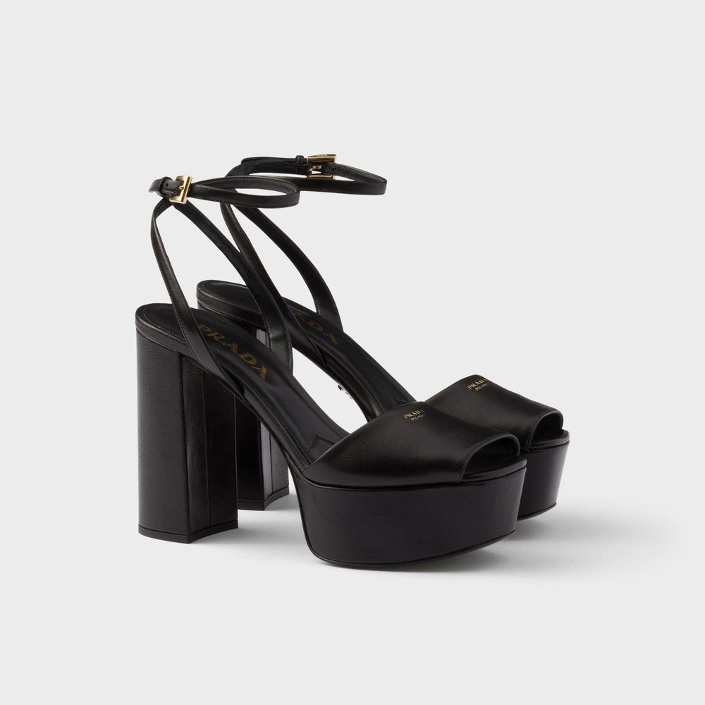 Nappa leather platform sandals