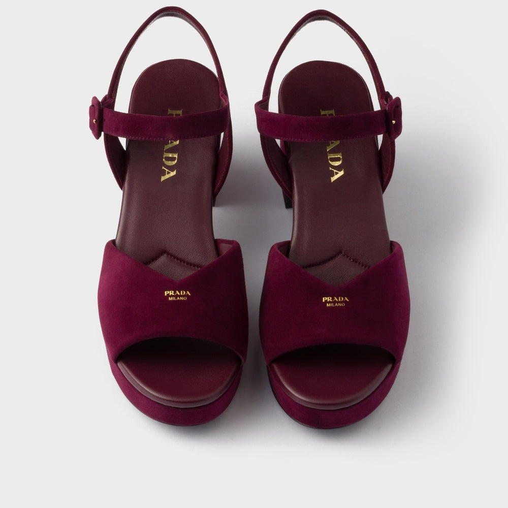 Padded suede sandals