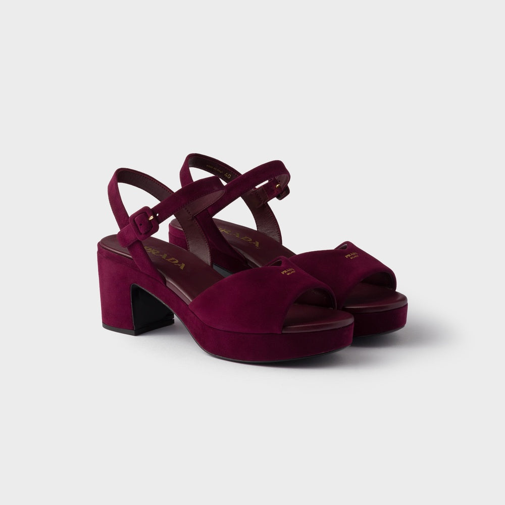 Padded suede sandals