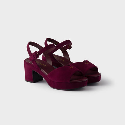 Padded suede sandals