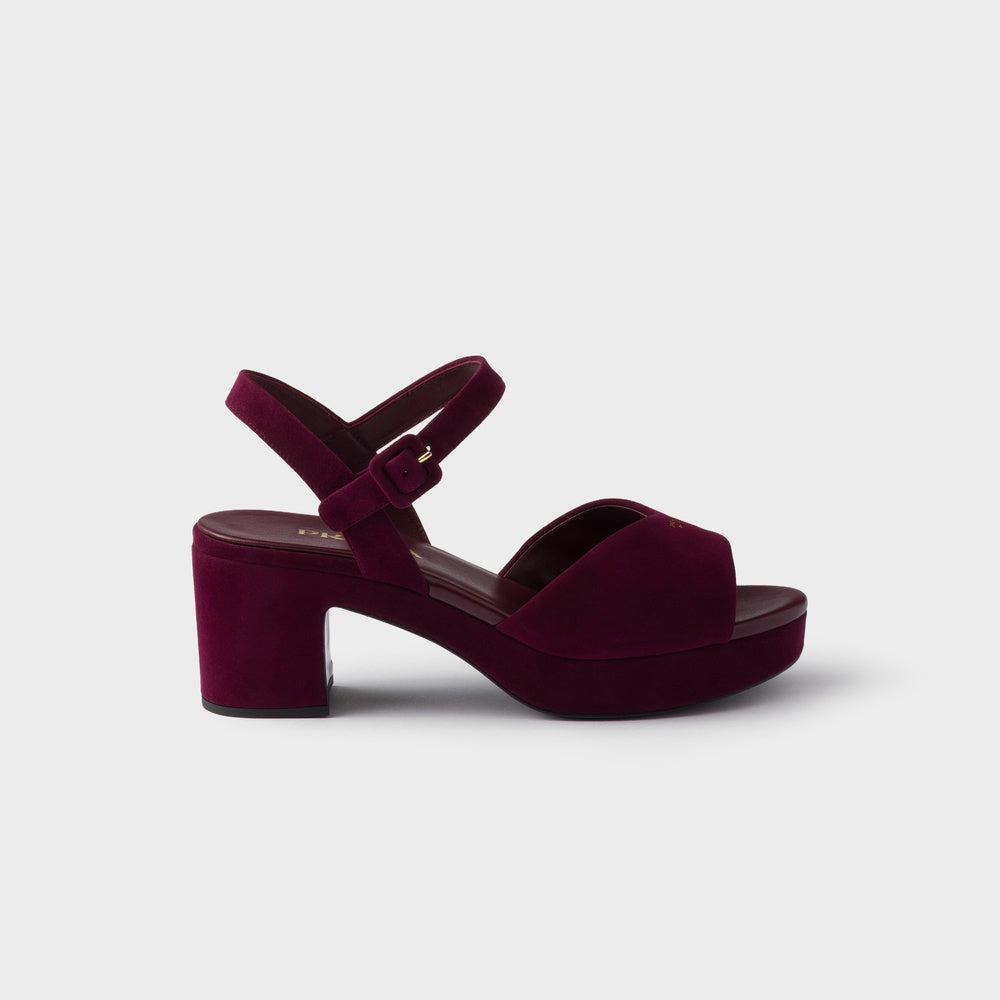 Padded suede sandals
