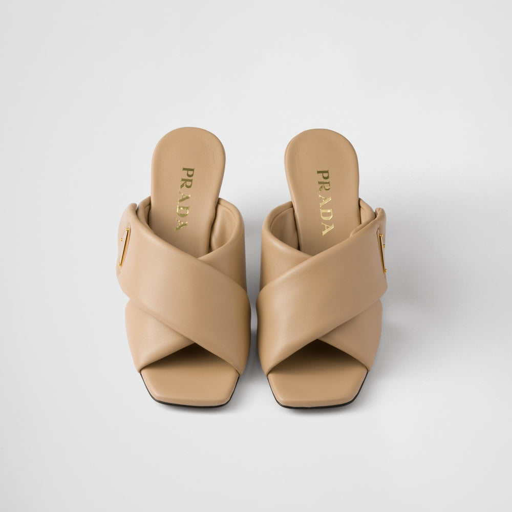 Padded nappa leather sandals