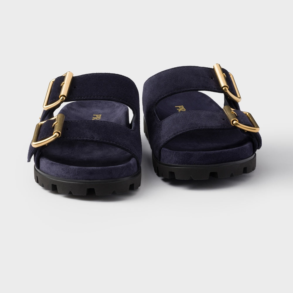 Suede strap slides