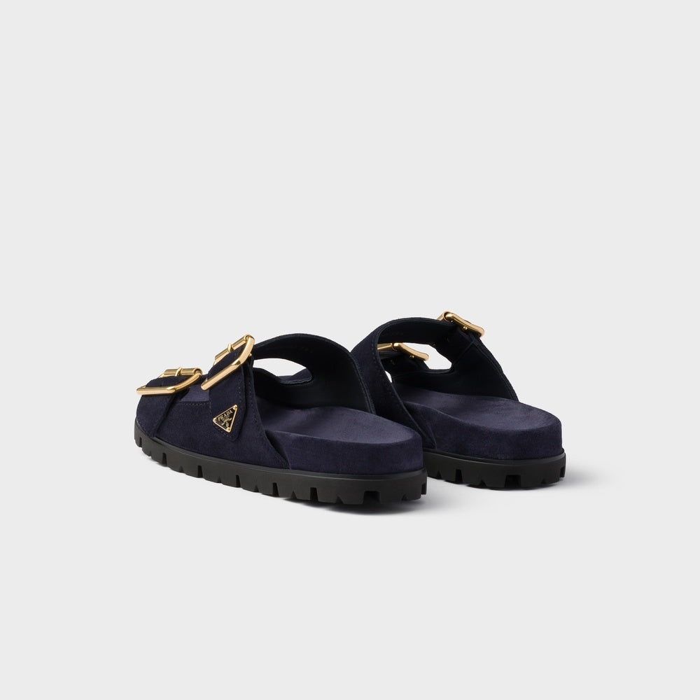 Suede strap slides