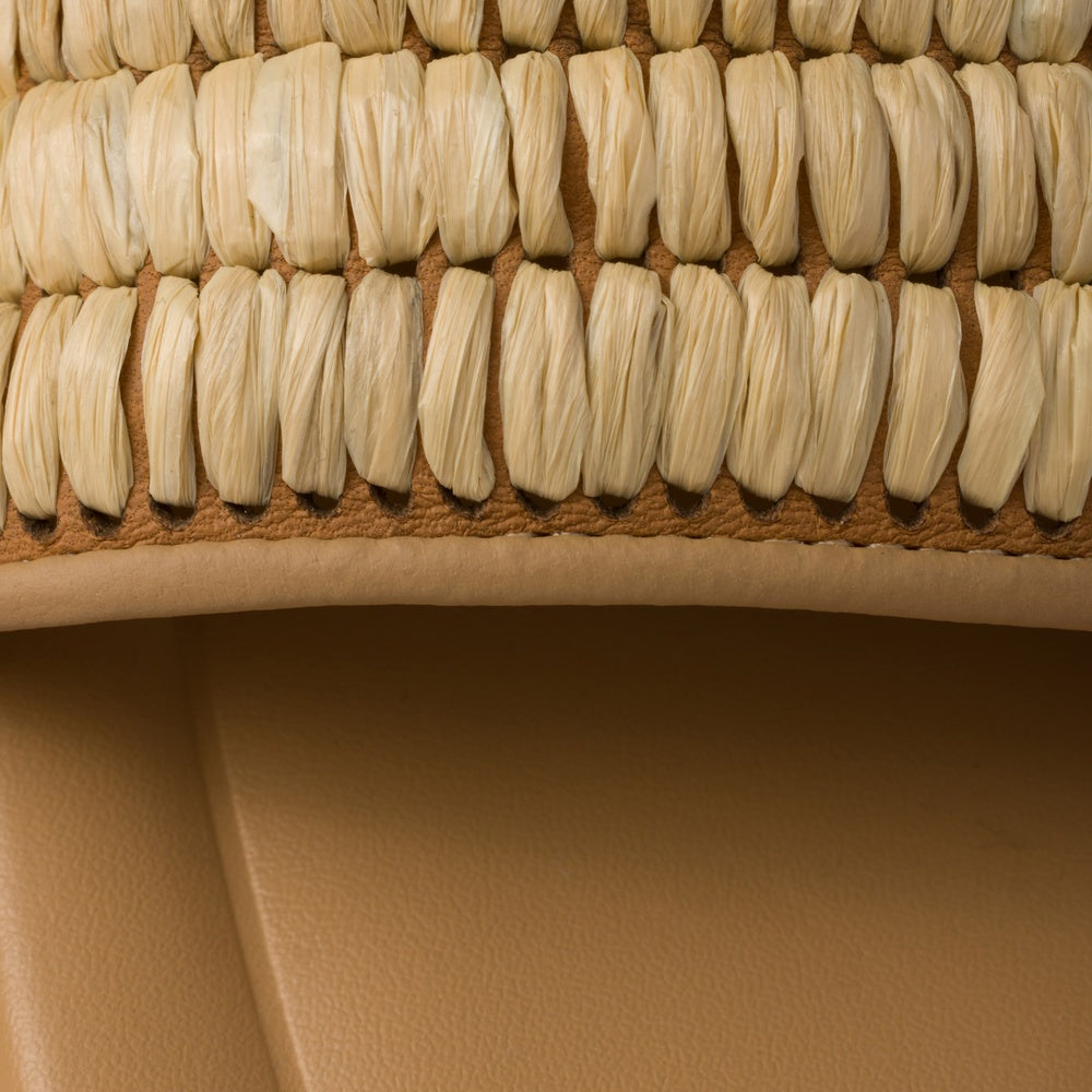 Leather slides with crochet details