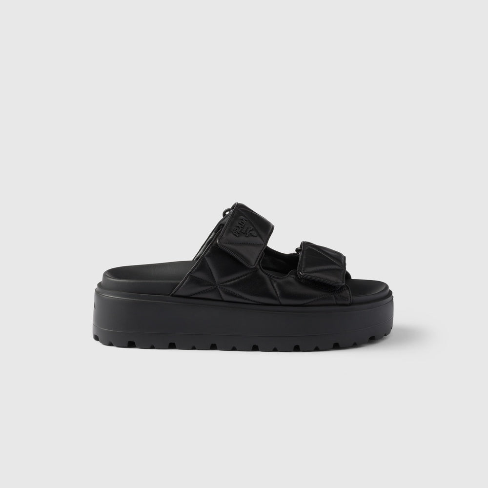 Padded nappa leather slides