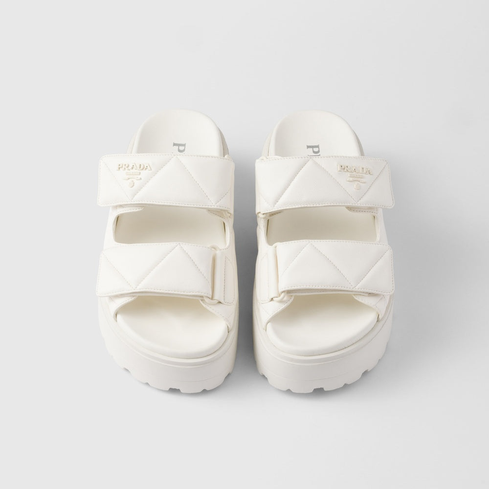 Padded nappa leather slides