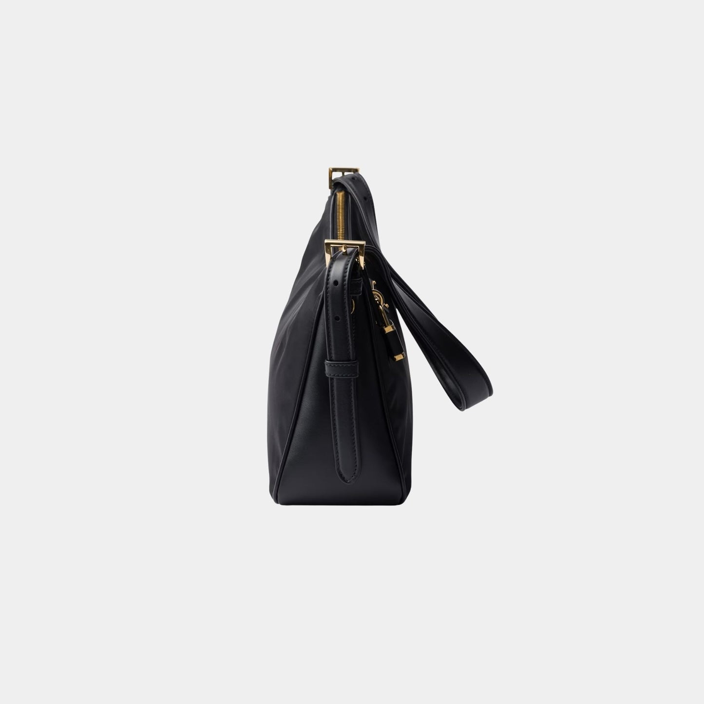 Aimee Large Re-Nylon And Leather Shoulder Bag With Padlock