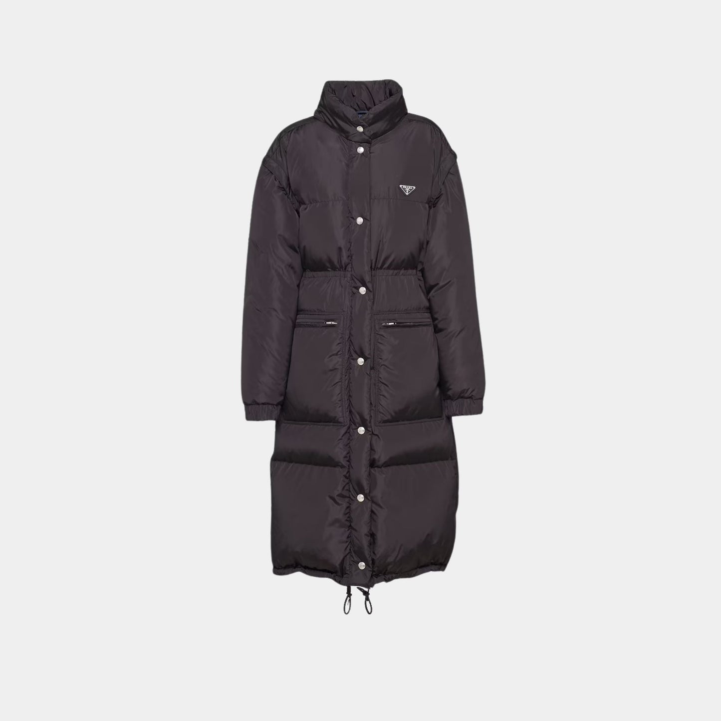 Black Blue Re-Nylon Down Coat
