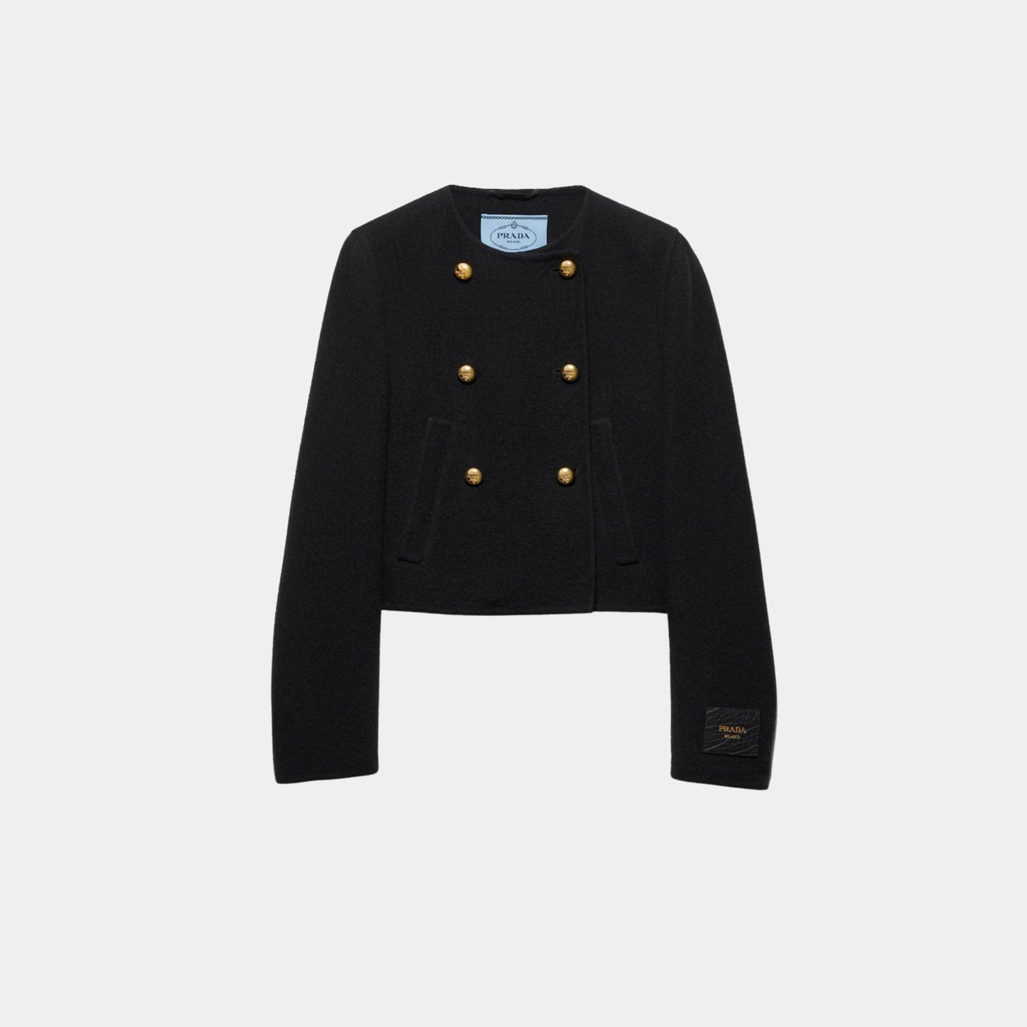 Black Double-Breasted Twill Jacket