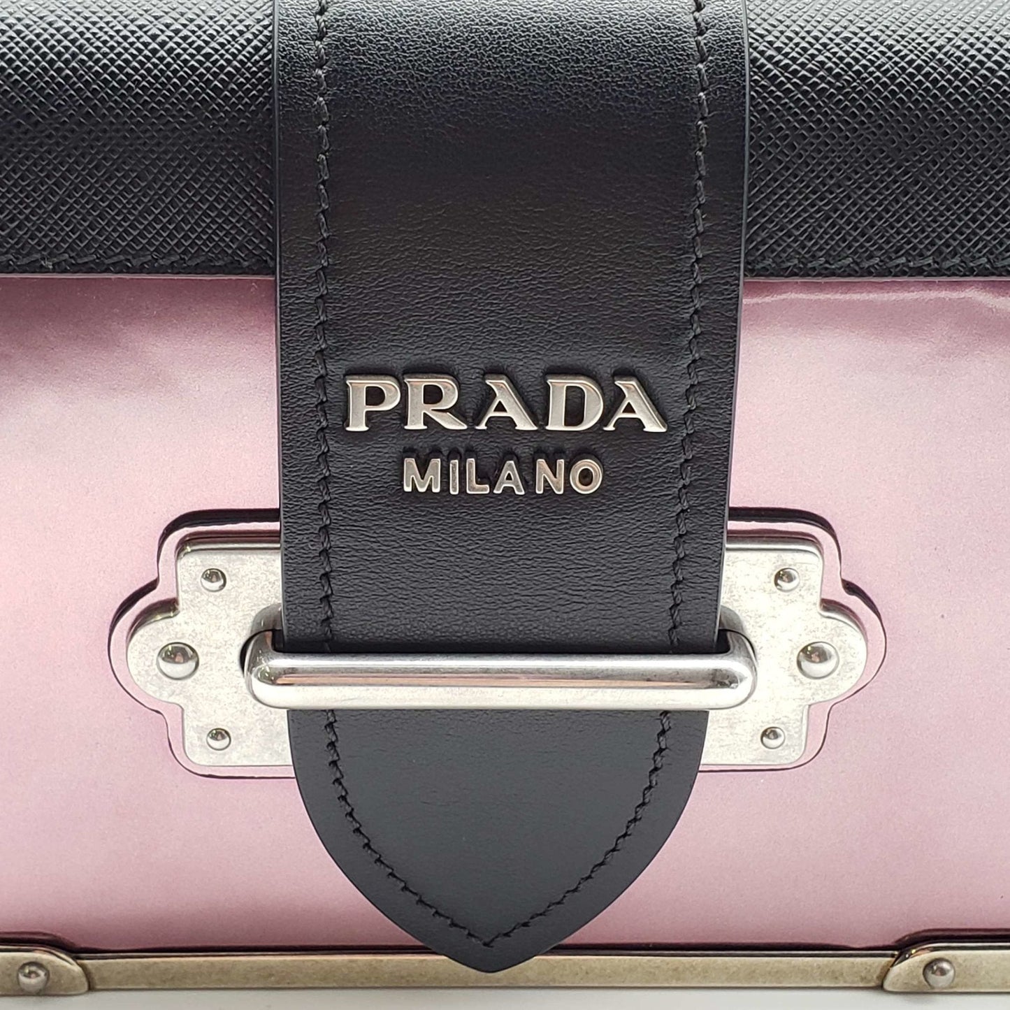 Prada Cahier Metallic Pink Shoulder Rare Bag