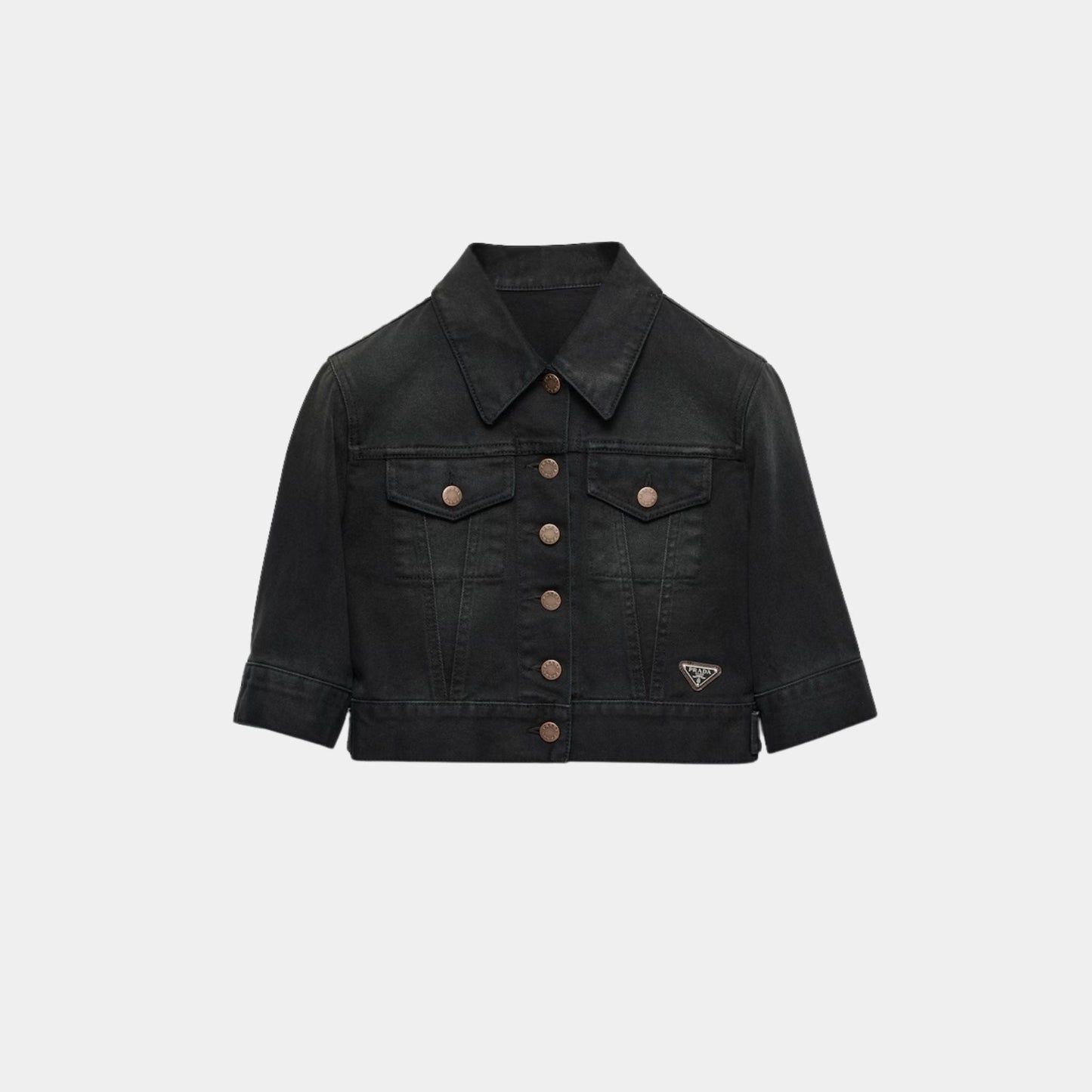 Cropped Denim Blouson Jacket