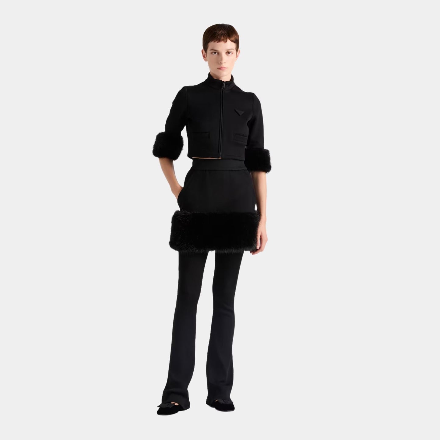 Cropped Fleece Blouson