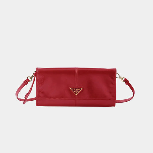 Leather wallet with shoulder strap
