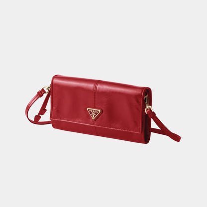 Leather wallet with shoulder strap