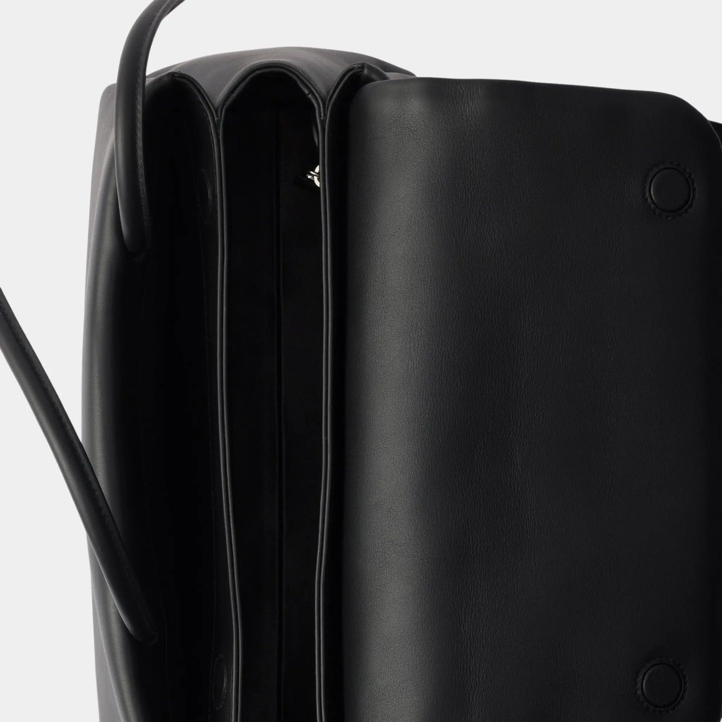 Prada Medium-sized leather bag with Re-Nylon flap