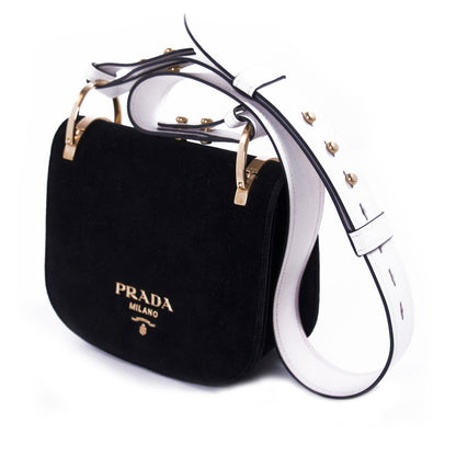 Prada Pionnière Velvet Saddle Bag