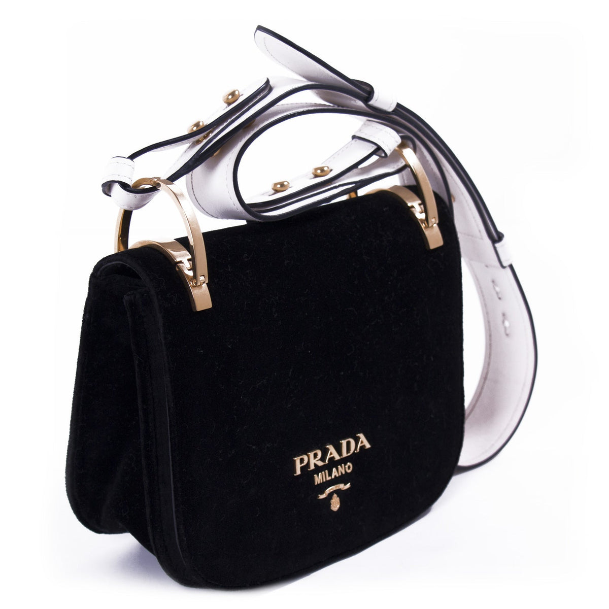 Prada Pionnière Velvet Saddle Bag
