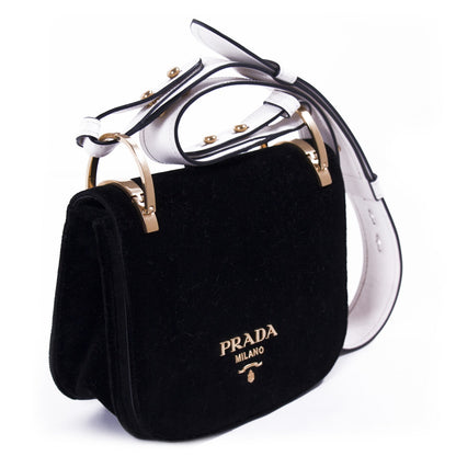 Prada Pionnière Velvet Saddle Bag